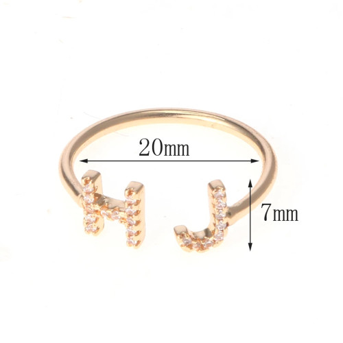 Zircon Custom Rings/A-Z Letter Ring/Personalized Stainless Steel Rings For Women Zirconia Jewelry Open Ring Adjustable Name