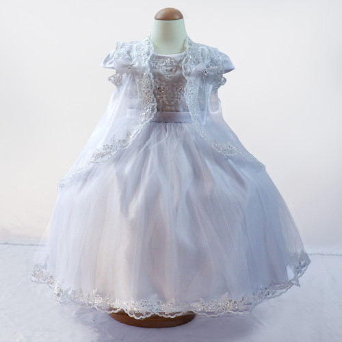OEM/ODM High Quality White Ball Gown Beading Hard Net Communion Dresses Factory