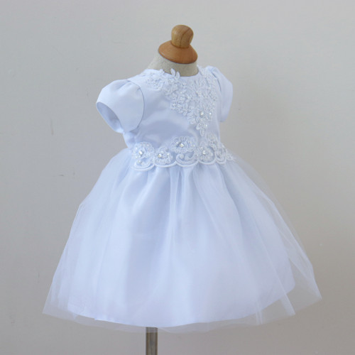 Custom High Quality White Ball Gown Beading Hard Net Communion Dresses for Baby Girl