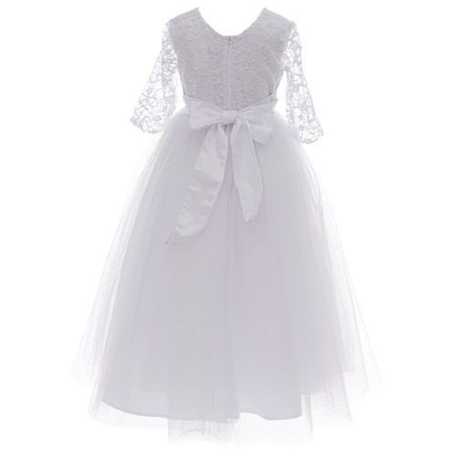Top Quality White Ball Gown Beadiong Communion Dresses for Girl