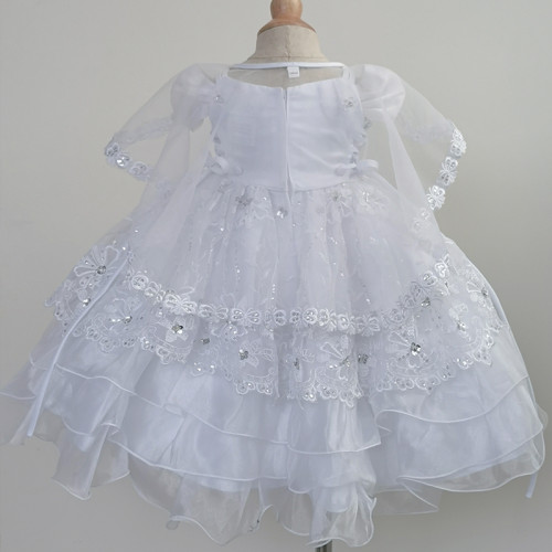 Top Quality White Ball Gown Beading Hard Net Communion Dresses for Baby Girl