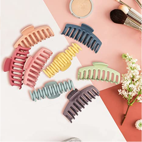 Beauty.H.C 8 Big Hair Clips, Fashion Banana Styling Claw Aesthetic Stuff Clip,4.33inch Large Nonslip Barrettes for Women, Curling Thin Thick Short Girls Butterfly No Crease Hairclips,90s Moms Christmas Thanksgiving Fancy Gift