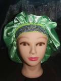 Wholesale Hair Dryer Wraps Scarf Soft Customized Women Bling Rhinestone Bonnet Logo Printing Braid bonnets for women satin