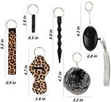 Tanngronie Safety Keychain Set for Women Personal Alarm Wristlet Window Breaker Lip Balm Holder Keychain