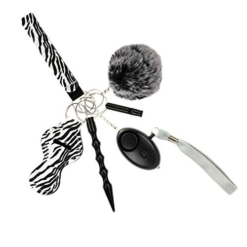 Tanngronie Safety Keychain Set for Women Personal Alarm Wristlet Window Breaker Lip Balm Holder Keychain