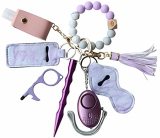Tanngronie Safety Keychain Set for Women Personal Alarm Wristlet Window Breaker Lip Balm Holder Keychain