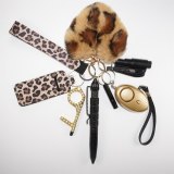 Custom Keychain Set For Women Key Fob Handmade Wristlet Pocket Tactical Samoobrona Gas Pimienta Llavero Defensa Alarm Ring