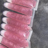 2021 new lip gloss self-defense gift Clear Shiny lipgloss high-decibel alarm with mirror plush ball with mini cat suit
