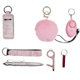 Custom Keychain Set For Women Key Fob Handmade Wristlet Pocket Tactical Samoobrona Gas Pimienta Llavero Defensa Alarm Ring