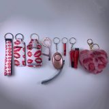 Custom Keychain Set For Women Key Fob Handmade Wristlet Pocket Tactical Samoobrona Gas Pimienta Llavero Defensa Alarm Ring