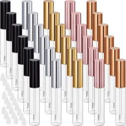 30 Pcs 5 Colors 10 ml Lip Gloss Tubes Empty Refillable Lip Balm Bottles Clear Plastic Lip Gloss Container DIY Lipstick Tool