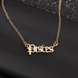 Drivworld Fashion Creative Twelve Constellation Zodiac  Necklace Retro English Letter Necklace