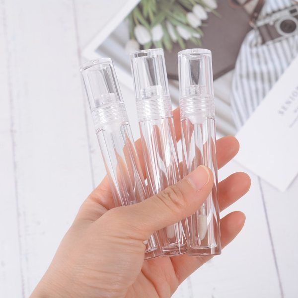 1PC Empty Transparent Lip Gloss Containers Tubes Round Clear Cosmetic Lip Gloss Tube Packaging Lip Gloss Tubes With Wand 2021
