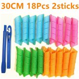 Hair Rollers Snail Shape Not Waveform 75CM 18Pcs 4 Sticks Spiral Round Curls Hair Curler Soft Hair Curler Bendy Hair Rollers DIY