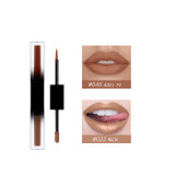 Wholesale OEM ODM Support Custom Logo Dual Headed 2 In 1 Matte Pearl Non Stick Cup Liquid Lip Gloss