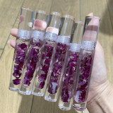 2021 10Ml Big Tube Lipgloss Private Label Base Vendor Custom Clear Kids Glossy Golden Glitter Flower Rose Vegan Lip Gloss