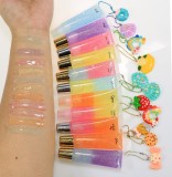 Gradient Candy Jelly Clear Lip Gloss for Kids Glitter Colorful Lip Gloss with Squeeze Tube Private Label