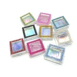 Lashes Packaging Square Case in Bulk Blingbling Glitter Rhinestone Color Wholesale -8-25mm False Eyelashes Empty Boxes with Tray