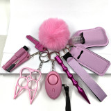 Women Personal Defence Key Chain Set Armas Scream Loud Defense Alarm Self Defense Keychain Ring Keychain For Mother's Day Gift