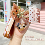 Ready To Ship Peach Bubble Boba Milk Tea Keychains Small Order Accepted Cute Keyring for Suovenir Gift