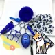 Safety Keychain for Women Set with Alarm Pom Pom Wristlet Keychain Bottle Opene Lip Balm Holder Hand Wash Holder