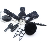 Wrist keychain 10 -piece set of women's handwashing bags, zinc alloy anti -wolf stick alarm keychain