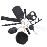 Anti -wolf key chain women's children's self -defense keychain set 11 -piece aluminum -made wolf alarm