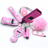 Self-Defence Keychain USB Charge Windproof Lighter with Flash Light Alarm Multi-Function Keyring Lady Safety Protect Accessories