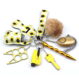 Wrist keychain 10 -piece set of women's handwashing bags, zinc alloy anti -wolf stick alarm keychain