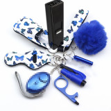 Self-Defence Keychain USB Charge Windproof Lighter with Flash Light Alarm Multi-Function Keyring Lady Safety Protect Accessories