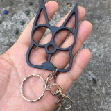 Cute Cat Keychain Finger Tiger Set Two Finger Buckle Self-defense Keyring Phone Pendant Broken Window Escape Survival Tool