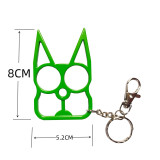 Cute Cat Keychain Finger Tiger Set Two Finger Buckle Self-defense Keyring Phone Pendant Broken Window Escape Survival Tool