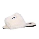 2021 designer Home slippers  famous brands  Flip Flops Fluffy  Slippers Fur Slippers for women