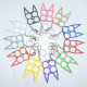 Cute Cat Keychain Finger Tiger Set Two Finger Buckle Self-defense Keyring Phone Pendant Broken Window Escape Survival Tool