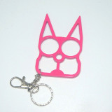 Cute Cat Keychain Finger Tiger Set Two Finger Buckle Self-defense Keyring Phone Pendant Broken Window Escape Survival Tool