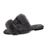 Nicecin New Design Home Slippers Famous Brands Flip Flops Fluffy Plush Ladies Slides Fur Slippers for women
