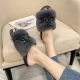 2022 Winter Women Designer brand Fur Slipper Woolen Warm Fur Slippers Home Fashion Fur Designer Winter Slipper