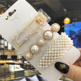 2021 Handmade Pearls Hair Clips Pins for Women Fashion Geometric Flower Barrettes Headwear Girls Sweet Hairpins Hair Accessories