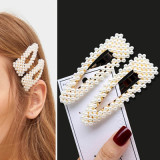 2021 Handmade Pearls Hair Clips Pins for Women Fashion Geometric Flower Barrettes Headwear Girls Sweet Hairpins Hair Accessories