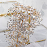 Exaggerated Bridal Jewelry Tiara Crown Luxury Handmade Hair Band Golden Wedding Dress  Accessories
