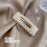 2021 Handmade Pearls Hair Clips Pins for Women Fashion Geometric Flower Barrettes Headwear Girls Sweet Hairpins Hair Accessories