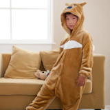 Flannel Children's Cartoon one-piece Pajamas Boys and Girls Home Clothing Cartoon Pajamas