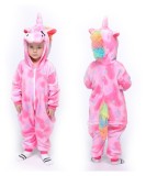 Flannel Children's Cartoon one-piece Pajamas Boys and Girls Home Clothing Cartoon Pajamas