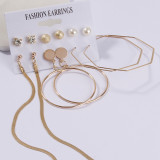 Women'S Earrings Set Pearl Crystal Stud Earrings Boho Earrin