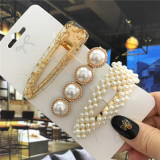 2021 Handmade Pearls Hair Clips Pins for Women Fashion Geometric Flower Barrettes Headwear Girls Sweet Hairpins Hair Accessories