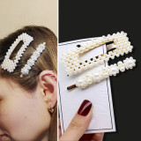 2021 Handmade Pearls Hair Clips Pins for Women Fashion Geometric Flower Barrettes Headwear Girls Sweet Hairpins Hair Accessories