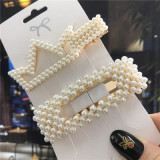 2021 Handmade Pearls Hair Clips Pins for Women Fashion Geometric Flower Barrettes Headwear Girls Sweet Hairpins Hair Accessories
