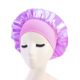New Night Sleep Hair Protect Shower Hat Wide Band Adjust Hat Bathroom Products Wide-brimmed Sleeping Caps Women Satin Bonnet Cap