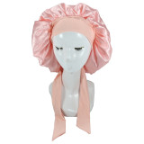 New Style Bandage Large Satin Nightcap High Elastic Nightcap Tie Bath Cap Bonnets for Women  Beanie