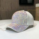 Women Studded Rhinestone Crystals Adjustable Baseball Cap  Sparkle Bling Sun Hat